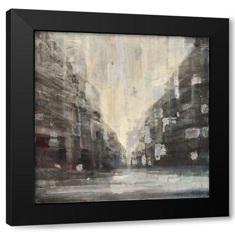 Silver City Black Modern Wood Framed Art Print by Hristova, Albena