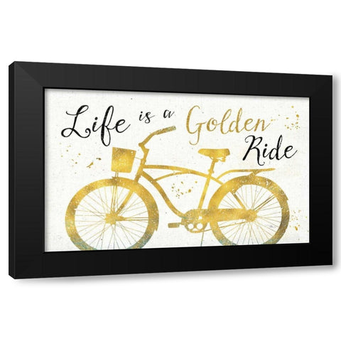 Golden Ride III Black Modern Wood Framed Art Print with Double Matting by Pela Studio