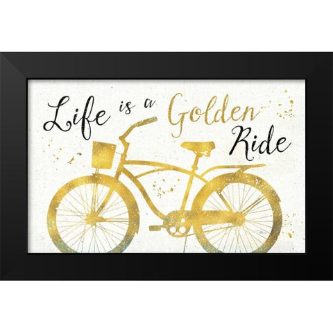 Golden Ride III Black Modern Wood Framed Art Print by Pela Studio