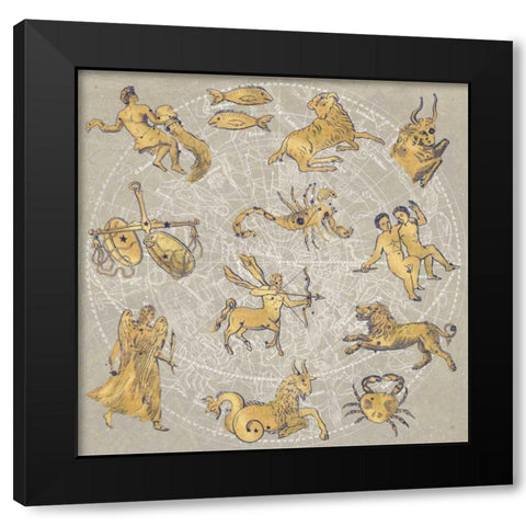 Gilded Zodiac Black Modern Wood Framed Art Print by Schlabach, Sue