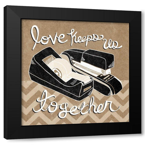 Love Keeps Us Together Taupe Black Modern Wood Framed Art Print with Double Matting by Urban, Mary