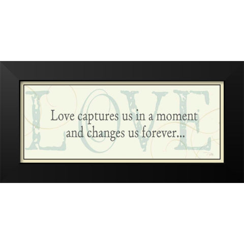 Love Captures Us Black Modern Wood Framed Art Print by Pela