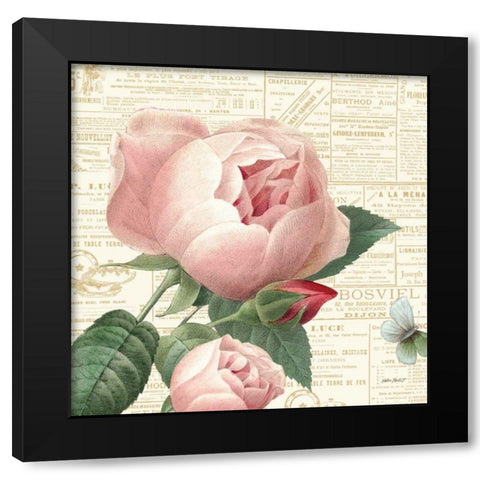 Roses in Paris V Black Modern Wood Framed Art Print by Pertiet, Katie