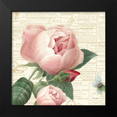 Roses in Paris V Black Modern Wood Framed Art Print by Pertiet, Katie