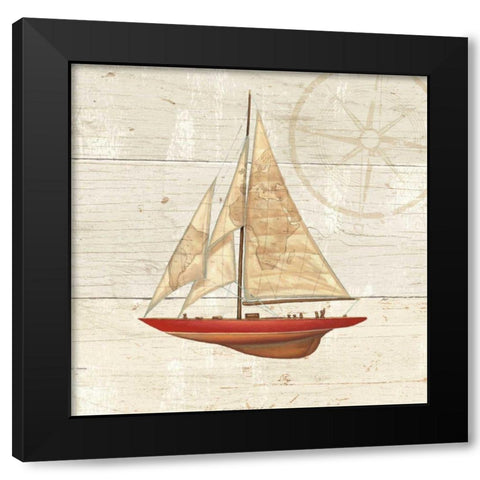 Nautique II Black Modern Wood Framed Art Print with Double Matting by Wiens, James