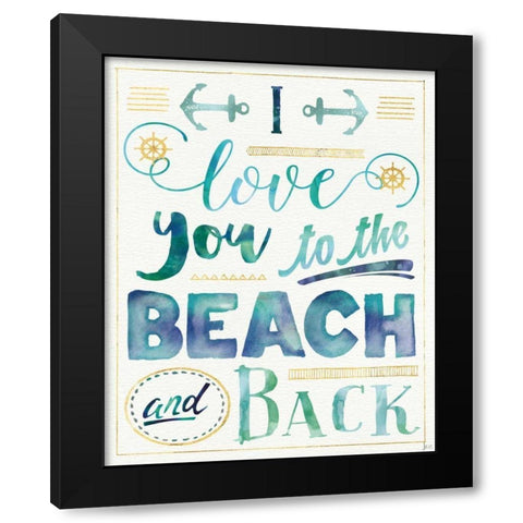 Coastal Words I Black Modern Wood Framed Art Print by Aiken, Jess