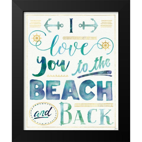 Coastal Words I Black Modern Wood Framed Art Print by Aiken, Jess