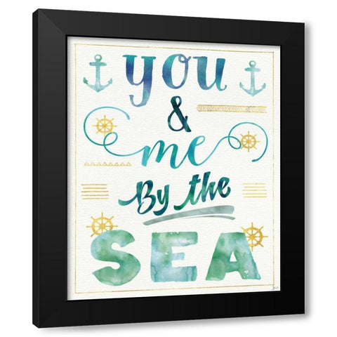 Coastal Words II Black Modern Wood Framed Art Print with Double Matting by Aiken, Jess