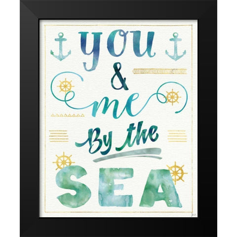 Coastal Words II Black Modern Wood Framed Art Print by Aiken, Jess