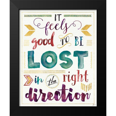 Lost in Words I Black Modern Wood Framed Art Print by Aiken, Jess