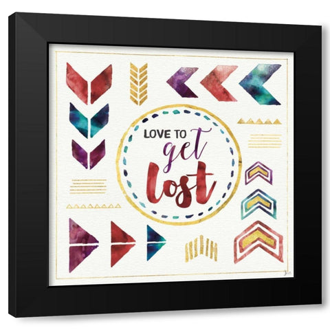 Lost in Words V Black Modern Wood Framed Art Print with Double Matting by Aiken, Jess