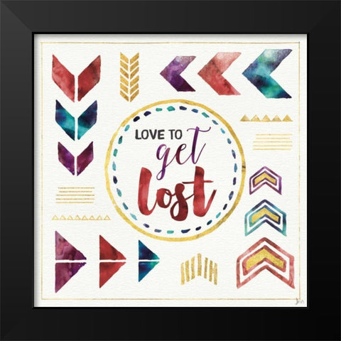 Lost in Words V Black Modern Wood Framed Art Print by Aiken, Jess