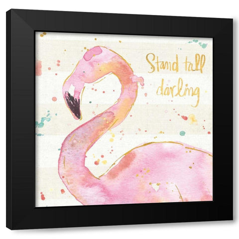 Flamingo Fever III Black Modern Wood Framed Art Print with Double Matting by Tavoletti, Anne