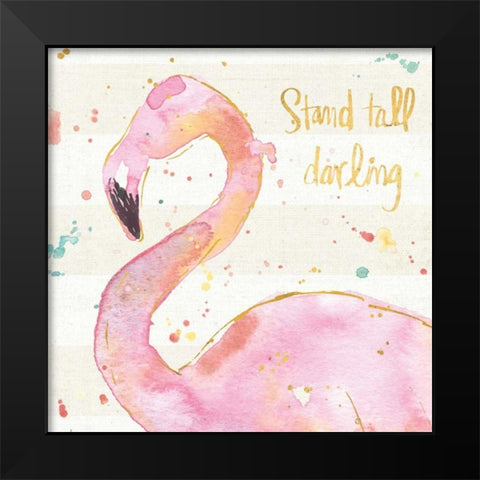 Flamingo Fever III Black Modern Wood Framed Art Print by Tavoletti, Anne