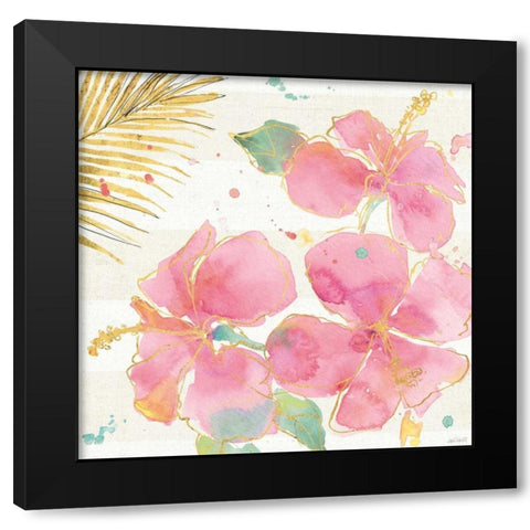 Flamingo Fever VII Black Modern Wood Framed Art Print with Double Matting by Tavoletti, Anne