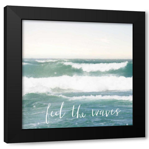 Feel the Waves Black Modern Wood Framed Art Print by Marshall, Laura