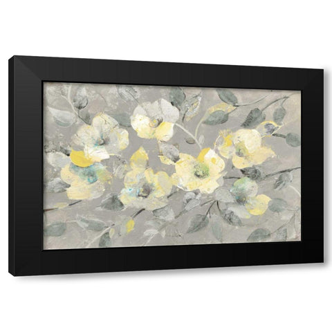 Fading Spring Gray Black Modern Wood Framed Art Print by Hristova, Albena