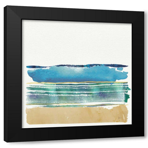 By the Sea I no Words Black Modern Wood Framed Art Print by Aiken, Jess