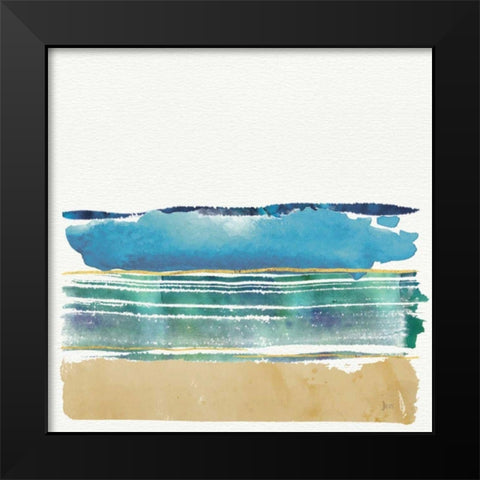 By the Sea I no Words Black Modern Wood Framed Art Print by Aiken, Jess