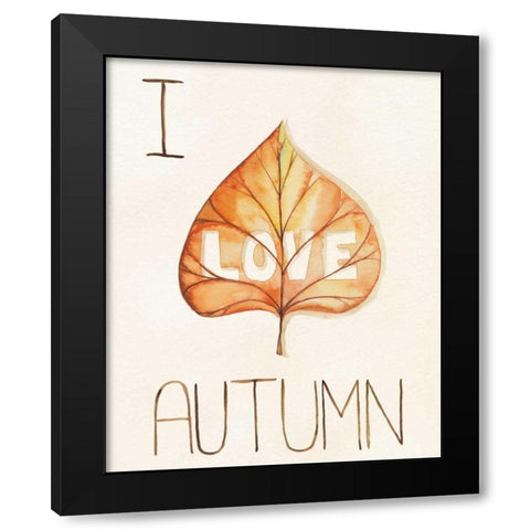 Autumn Love I Black Modern Wood Framed Art Print with Double Matting by DeNeige, Elyse