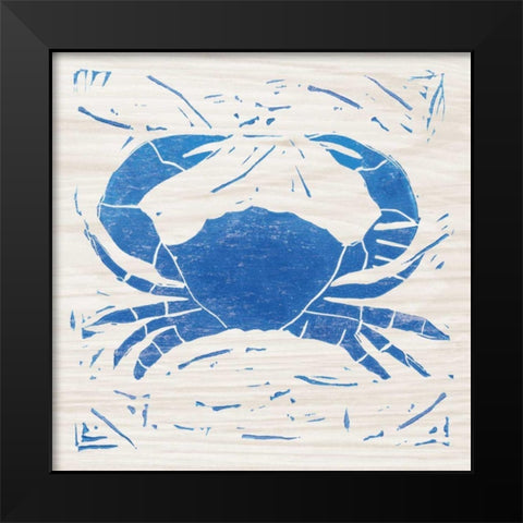 Sea Creature Crab Blue Black Modern Wood Framed Art Print by Prahl, Courtney