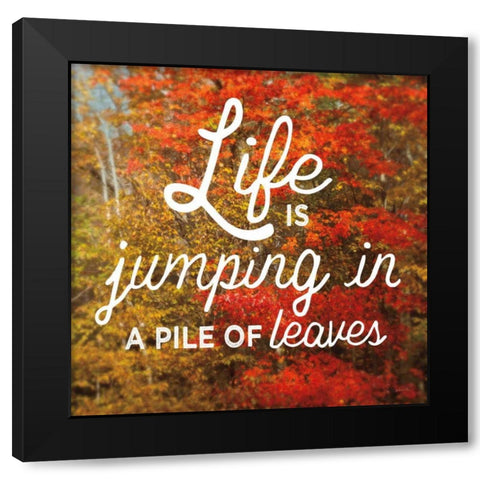 Life is for Jumping Black Modern Wood Framed Art Print with Double Matting by Schlabach, Sue