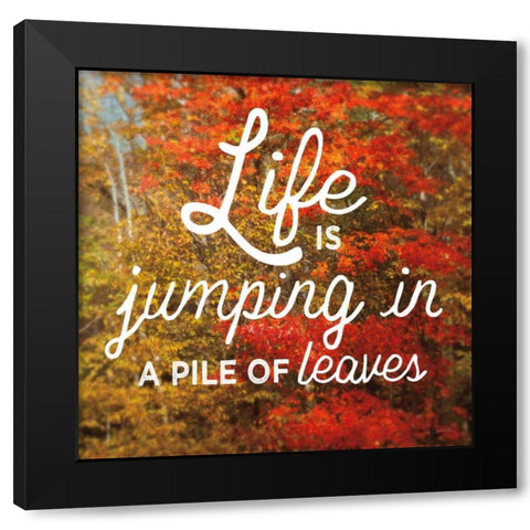 Life is for Jumping Black Modern Wood Framed Art Print by Schlabach, Sue