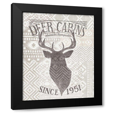 Soft Lodge VI Black Modern Wood Framed Art Print with Double Matting by Penner, Janelle