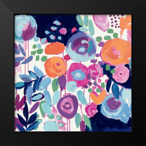 Garden Riot Crop Black Modern Wood Framed Art Print by Wild Apple Portfolio