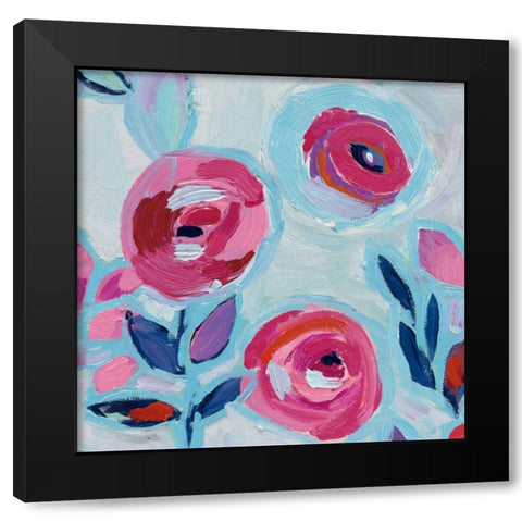 Wall Flower III Black Modern Wood Framed Art Print by Wild Apple Portfolio