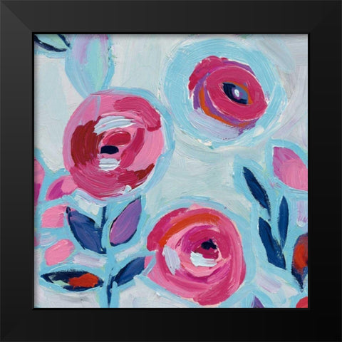 Wall Flower III Black Modern Wood Framed Art Print by Wild Apple Portfolio