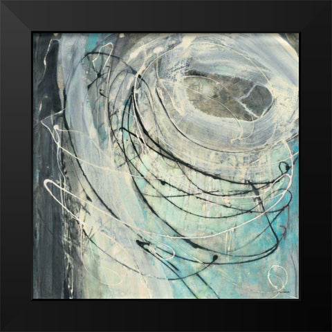 Twister Black Modern Wood Framed Art Print by Hristova, Albena