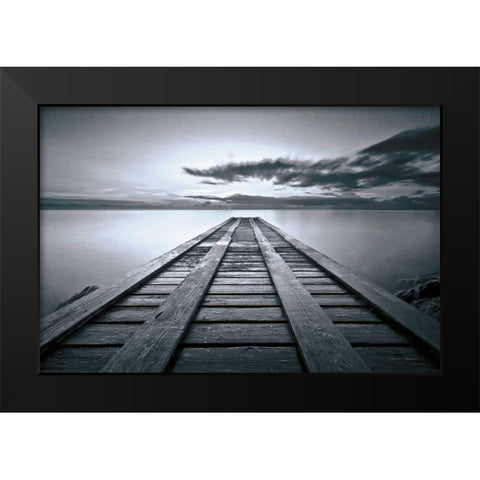 Cosmic Dock BW Black Modern Wood Framed Art Print by Gendreau, Katherine