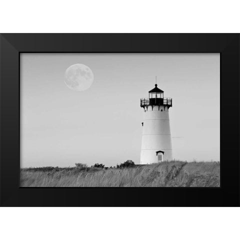 Moon over Marthas Vineyard BW Black Modern Wood Framed Art Print by Gendreau, Katherine