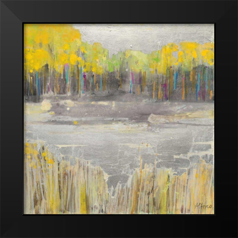 Silver Landscape Black Modern Wood Framed Art Print by Hristova, Albena