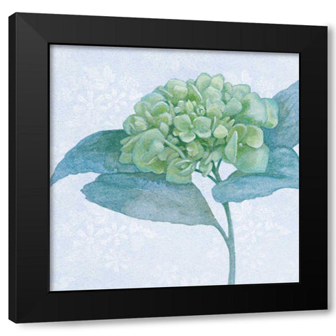 Blue Hydrangea II Black Modern Wood Framed Art Print with Double Matting by Grove, Beth