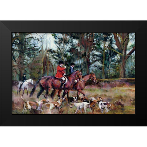 Foxhunt Black Modern Wood Framed Art Print by Hageman, Marilyn