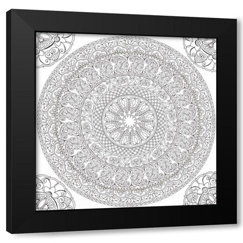 Color My World Mandala Square Black Modern Wood Framed Art Print with Double Matting by Daphne, Brissonnet