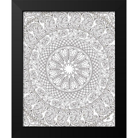 Color My World Mandala crop Black Modern Wood Framed Art Print by Daphne, Brissonnet