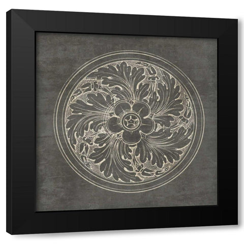 Rosette II Gray Black Modern Wood Framed Art Print by Wild Apple Portfolio