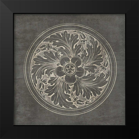 Rosette II Gray Black Modern Wood Framed Art Print by Wild Apple Portfolio