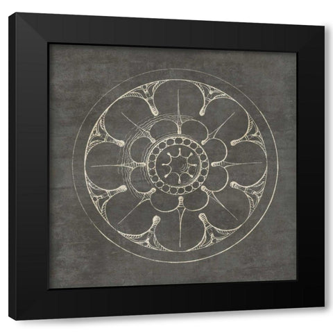 Rosette III Gray Black Modern Wood Framed Art Print by Wild Apple Portfolio
