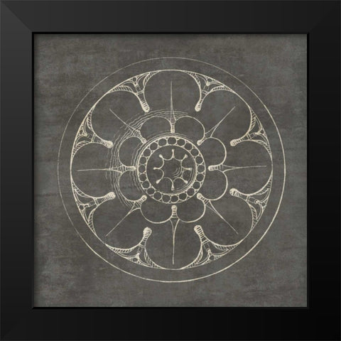 Rosette III Gray Black Modern Wood Framed Art Print by Wild Apple Portfolio