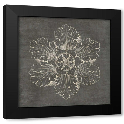Rosette V Gray Black Modern Wood Framed Art Print with Double Matting by Wild Apple Portfolio