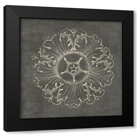 Rosette VI Gray Black Modern Wood Framed Art Print by Wild Apple Portfolio