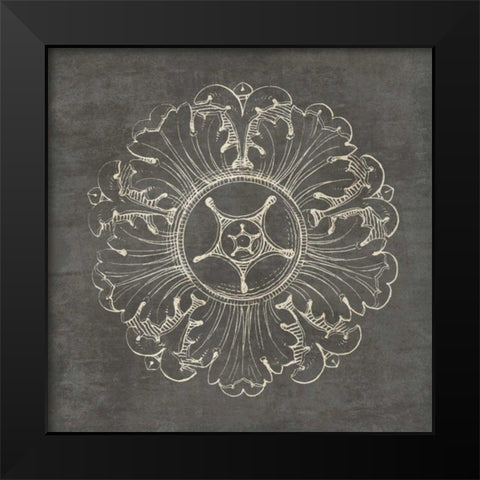Rosette VI Gray Black Modern Wood Framed Art Print by Wild Apple Portfolio