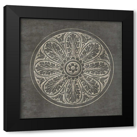 Rosette VIII Gray Black Modern Wood Framed Art Print with Double Matting by Wild Apple Portfolio