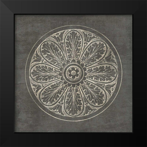 Rosette VIII Gray Black Modern Wood Framed Art Print by Wild Apple Portfolio