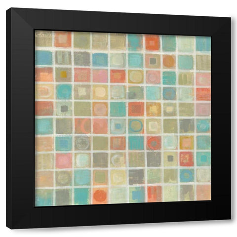 Sea Glass Mosaic Black Modern Wood Framed Art Print with Double Matting by Vassileva, Silvia