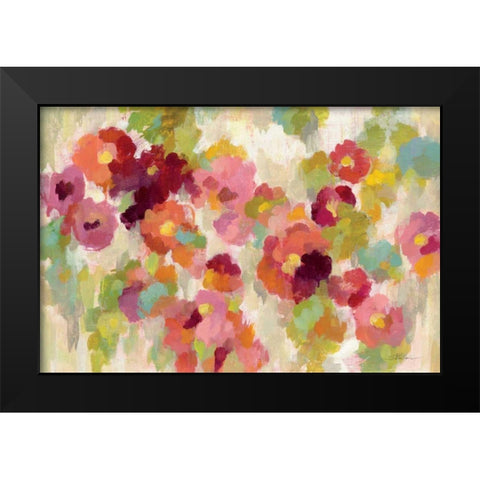 Coral and Emerald Garden I Black Modern Wood Framed Art Print by Vassileva, Silvia